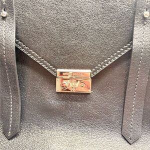 Henri Bendel black leather three way bag